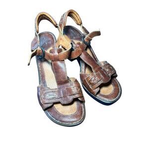 Born Ankle Adjustable Strap Sandals Open‎ Toe Leather Womens 8 Classic Comfort